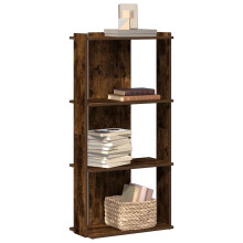 Berkfield Bookcase 3-Tier Smoked Oak 60x30x120 cm Engineered Wood