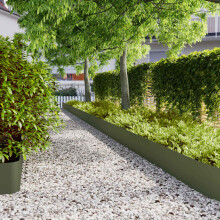 Berkfield Lawn Edgings 20 pcs Olive Green 25x103 cm Cold-rolled Steel