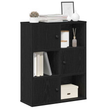 Berkfield Bookcase Black Oak 60x24x76.5 cm Engineered Wood