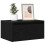 Berkfield Wall-mounted Bedside Cabinet with LED Lights Black Oak 1