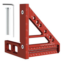 Règle multi-angles pour le travail du bois FUYGRCJ, rapporteur triangulaire et équerre en alliage d'aluminium, outil de mesure précis pour