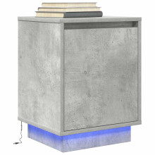 Berkfield Bedside Cabinet with LED Lights†Concrete Grey 38x34x50 cm