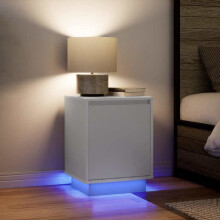Berkfield Bedside Cabinets with LED Lights†2 pcs White 38x34x50 cm