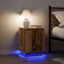 Berkfield Bedside Cabinets with LED Lights†2 pcs Old Wood 38x34x50 cm