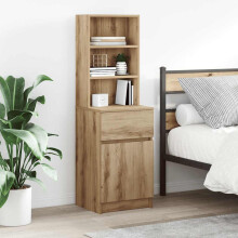 Berkfield Bedside Cabinet Artisan Oak 39x35x125 cm Engineered Wood
