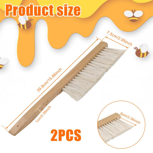 Miayilima 2-Pack Bee Brushes Compatible with Beekeeping Tools Natural 2