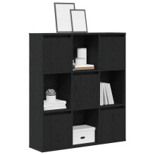 Berkfield Bookcase Black Oak 89x24x101.5 cm Engineered Wood