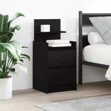 Berkfield Bedside Cabinets with 2 Drawers 2 pcs Black 38x34x80 cm