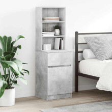 Berkfield Bedside Cabinet Concrete Grey 39x35x125 cm Engineered Wood