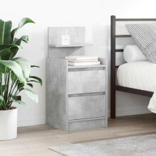 Berkfield Bedside Cabinet with 2 Drawers Concrete Grey 38x34x80 cm
