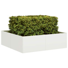 Berkfield Planter White 100x100x30 cm Steel