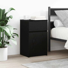 Berkfield Bedside Cabinet Black 39x35x65 cm Engineered Wood