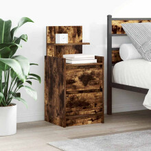 Berkfield Bedside Cabinets with 2 Drawers 2 pcs Smoked Oak 38x34x80 cm