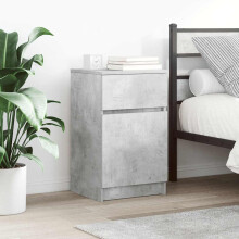 Berkfield Bedside Cabinets 2 pcs Concrete Grey 39x35x65 cm Engineered Wood