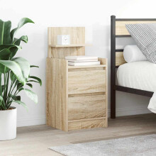 Berkfield Bedside Cabinets with 2 Drawers 2 pcs Sonoma Oak 38x34x80 cm