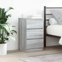 Berkfield Bedside Cabinets with 3 Drawers 2 pcs Grey Sonoma 39x35x65 cm