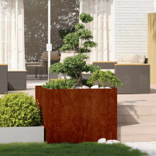Berkfield Planter Rusty 100x100x80 cm Weathering Steel