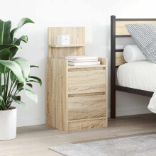 Berkfield Bedside Cabinet with 2 Drawers Sonoma Oak 38x34x80 cm