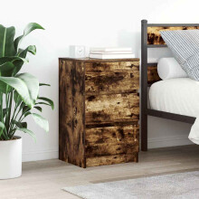 Berkfield Bedside Cabinet with 3 Drawers Smoked Oak 39x35x65 cm