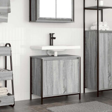 Berkfield Bathroom Basin Cabinet Grey Sonoma 60x34.5x60 cm