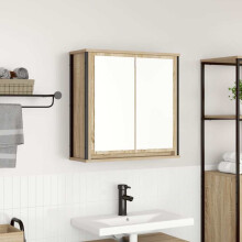 Berkfield Bathroom Wall Cabinet with Mirror Sonoma Oak 60x21x60 cm