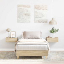 Berkfield Bed Frame No Mattress Sonoma Oak 75x190 cm Small Single Engineered Wood