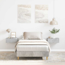 Berkfield Bed Frame No Mattress Concrete Grey 75x190 cm Small Single Engineered Wood