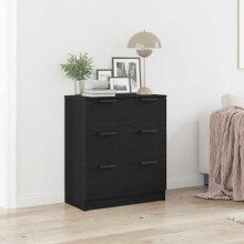 Berkfield Sideboard with Drawer Black Oak 60 x 30 x 70 cm Engineered Wood