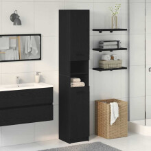 Berkfield Bathroom Cabinet Black oak 32 x 34 x 188.5 cm Engineered Wood