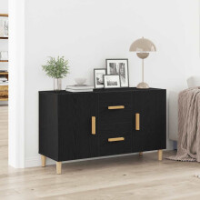 Berkfield Sideboard Black Oak 100x36x60 cm Engineered Wood