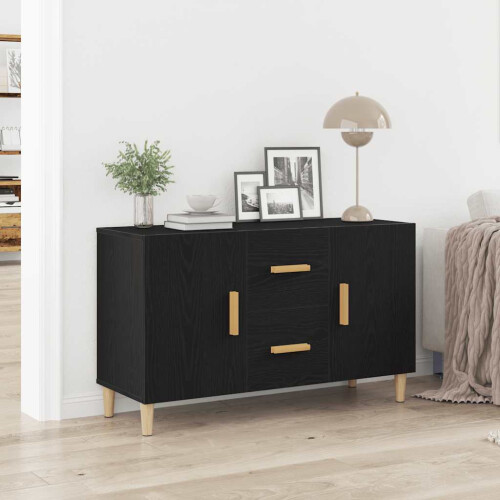 Berkfield Sideboard Black Oak 100x36x60 cm Engineered Wood