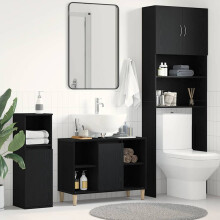 Berkfield Sink Cabinet Black Oak 80x33x60 cm Engineered Wood