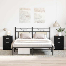 Berkfield Bedside Cabinets 2 pcs Black Oak 38x35x55 cm Engineered Wood