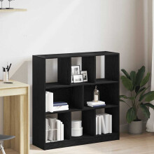 Berkfield Book Cabinet Black Oak 97.5x29.5x100 cm Engineered Wood