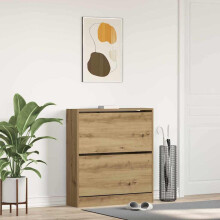 Berkfield Shoe Cabinet Smoked Oak 80 x 21 x 87.5 cm Engineered Wood