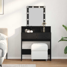 Berkfield Dressing Table Black oak 80 x 41 x 144.5 cm Engineered wood