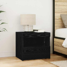 Berkfield Bedside Cabinet Black Oak 50 x 40 x 45 cm Engineered Wood