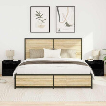 Berkfield Bedside Cabinet 2 pcs Black Oak 50 x 40 x 45 cm Engineered Wood