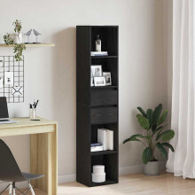 Berkfield Book Cabinet Black Oak 36 x 30 x 171 cm Engineered Wood