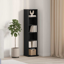 Berkfield CD Cabinet Black Oak 21x20x88 cm Engineered Wood