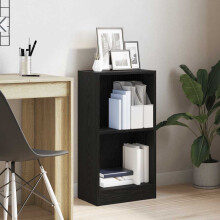 Berkfield Bookcase Black Oak 40x24x76 cm Engineered Wood