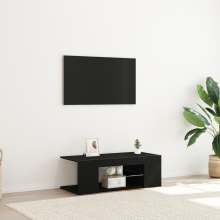 Berkfield TV Cabinet Black Oak 90 x 39 x 30 cm Engineered Wood