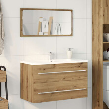 Berkfield Bathroom Sink Cabinet Artisan Oak 80x38.5x48 cm Engineered Wood