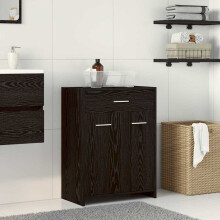 Berkfield Bathroom Cabinet Black Oak 60 x 33 x 80 cm Engineered Wood