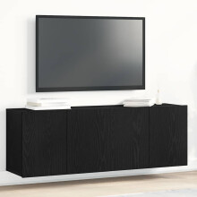 Berkfield TV Cabinets 2 pcs Black Oak 120x30x41 cm Engineered Wood