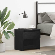 Berkfield Bedside Cabinet Black Oak 40 x 30 x 39 cm Engineered Wood