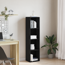 Berkfield Book Cabinet Black Oak 36 x 30 x 143 cm Engineered Wood