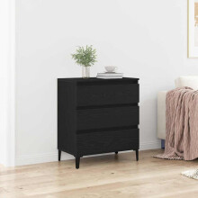 Berkfield Sideboard with Drawer Black Oak 60 x 35 x 70 cm Engineered Wood