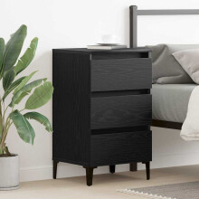 Berkfield Bedside Cabinet Black Oak 40 x 35 x 69 cm Engineered Wood