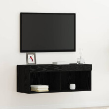Berkfield TV Cabinet Set Black Oak 80 x 30 x 30 cm Engineered Wood